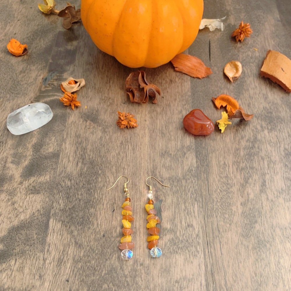 Beautiful Amber and Yellow agate Earrings